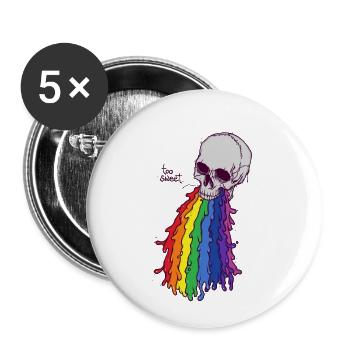 PUKE SKULL - Buttons small 1''/25 mm (5-pack) - white - Front