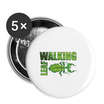 Changement de feuille avec lettrage - Lot de 5 petits badges (25 mm) - blanc - Devant