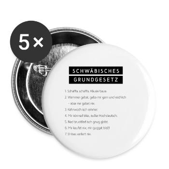 Schwäbisches Grundgesetz - Buttons klein 25 mm (5er Pack) - Weiß - Vorne
