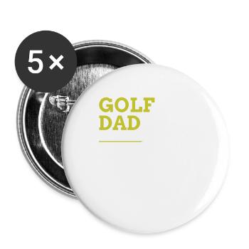 Golf Dad - Buttons small 1''/25 mm (5-pack) - white - Front