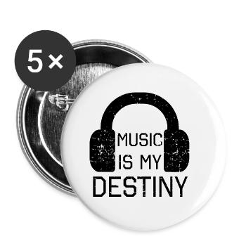 music - Buttons small 1''/25 mm (5-pack) - white - Front