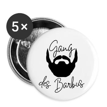Gang of the bearded - Buttons small 1''/25 mm (5-pack) - white - Front