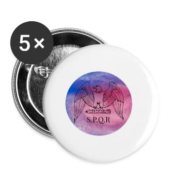 Rom S.p.q.r spqr Forum Romanum Cäsar Nero Augustus - Buttons klein 25 mm (5er Pack) - Weiß - Vorne