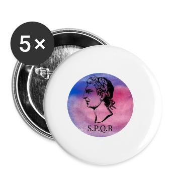 Rome Spqr spqr Roman Forum Caesar - Buttons small 1''/25 mm (5-pack) - white - Front