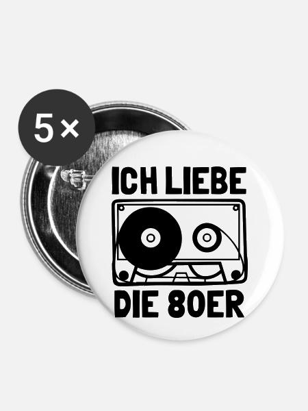 80 s - Buttons small 1''/25 mm (5-pack) - white