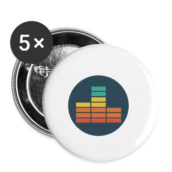 (Equalizer) - Buttons small 1''/25 mm (5-pack) - white - Front