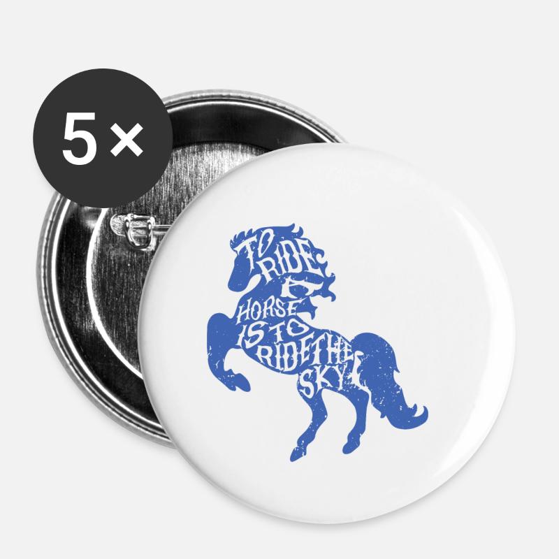 Horse ride sport - Buttons small 1''/25 mm (5-pack) - white