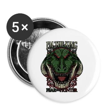 Moderne crocodile Trendy Alligator Afrique prédateur - Lot de 5 petits badges (25 mm) - blanc - Devant