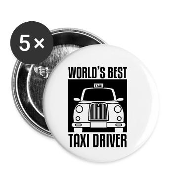 Taxi Driver Birthday Gift - Buttons small 1''/25 mm (5-pack) - white - Front
