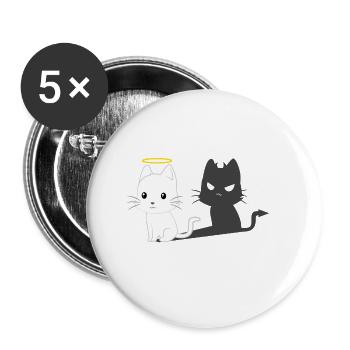 Cats TShirt - Angel Devil Tshirt - Buttons small 1''/25 mm (5-pack) - white - Front