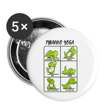 TRex Yoga for Women & Men | Namaste Om Dinosaur Light - Buttons small 1''/25 mm (5-pack) - white - Front