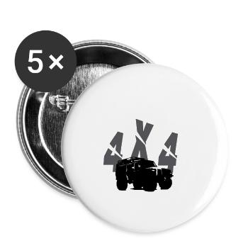 4x4 - Buttons klein 25 mm (5er Pack) - Weiß - Vorne