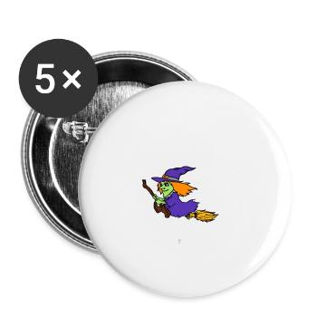 Nettes Hexegeschenk - Buttons klein 25 mm (5er Pack) - Weiß - Vorne