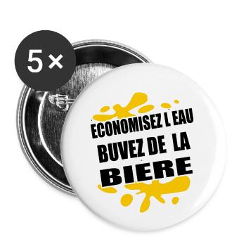 Beer Shirt • Drink Beer • Yellow Gifts - Buttons small 1''/25 mm (5-pack) - white - Front