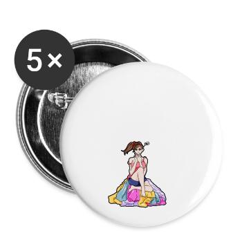 Nichts anzuziehen Freundin Shoppen Einkaufen Kleid - Buttons klein 25 mm (5er Pack) - Weiß - Vorne