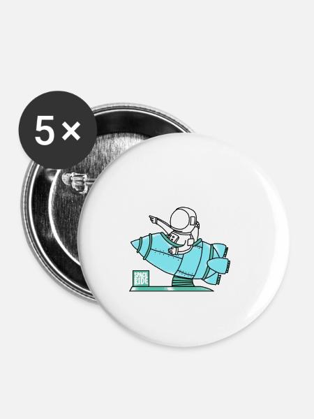 Raumfahrt Geschenk - Buttons klein 25 mm (5er Pack) - Weiß