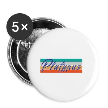 Lettrage ornithorynque - Lot de 5 petits badges (25 mm) - blanc - Devant