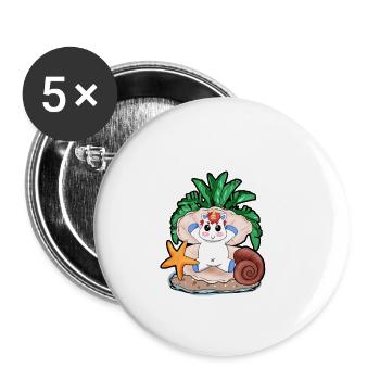 Unicorn throne shell gift Christmas - Buttons small 1''/25 mm (5-pack) - white - Front