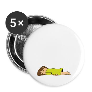 schlechter Babysitter Baby Sitting Kleinkind - Buttons klein 25 mm (5er Pack) - Weiß - Vorne