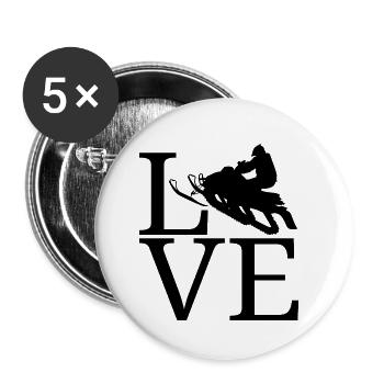 Schneemobil Motorschlitten Schneemotorrad - Buttons klein 25 mm (5er Pack) - Weiß - Vorne