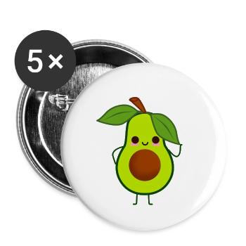 Avocado male - Buttons small 1''/25 mm (5-pack) - white - Front