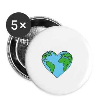 Planète B: Idée cadeau Science - Lot de 5 petits badges (25 mm) - blanc - Devant