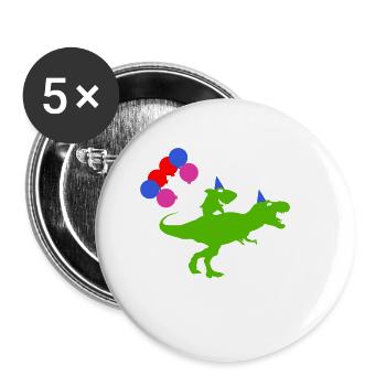 Birthday Boy Shark - Lot de 5 petits badges (25 mm) - blanc - Devant