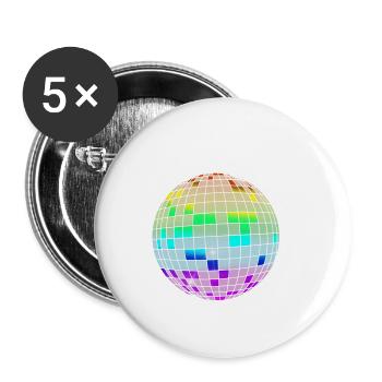 colorful disco ball - Buttons small 1''/25 mm (5-pack) - white - Front