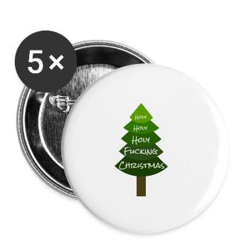 Holy damn Christmas - fir-tree - Buttons small 1''/25 mm (5-pack) - white - Front