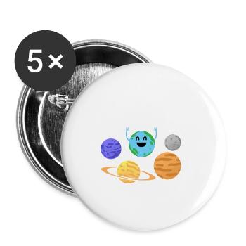 funny earth gift - Buttons small 1''/25 mm (5-pack) - white - Front