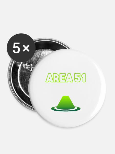Area 51 - Buttons klein 25 mm (5er Pack) - Weiß