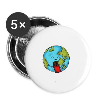 Save the earth gift - Buttons small 1''/25 mm (5-pack) - white - Front