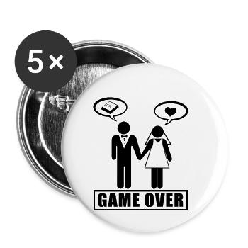 wedding - Buttons small 1''/25 mm (5-pack) - white - Front