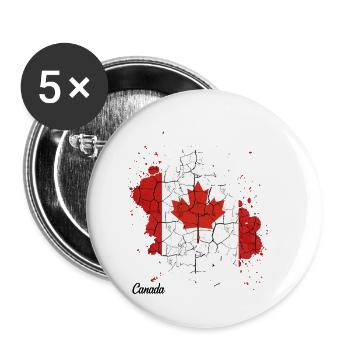 State of Canada | Canada outline color splashes gift - Buttons small 1''/25 mm (5-pack) - white - Front