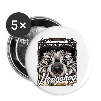 Hedgehog spiny hedgehog hedgehog wild animal gift - Buttons small 1''/25 mm (5-pack) - white - Front