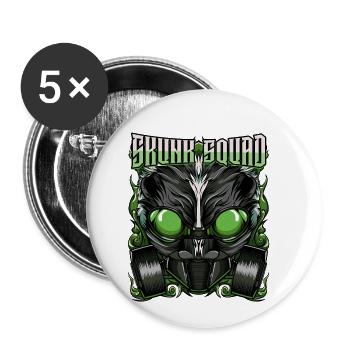 Skunk Squad Gasmaske Abstrakt Stinktier Geschenk - Buttons klein 25 mm (5er Pack) - Weiß - Vorne
