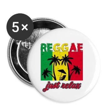 Reggea Music T-Shirt / Homme / Femme / Cadeau - Lot de 5 petits badges (25 mm) - blanc - Devant