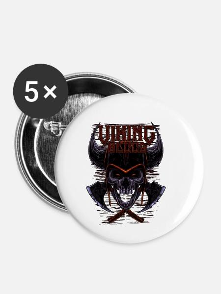Wikinger Blut Geschenk - Buttons klein 25 mm (5er Pack) - Weiß