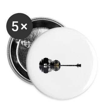 Gitarre - Buttons klein 25 mm (5er Pack) - Weiß - Vorne