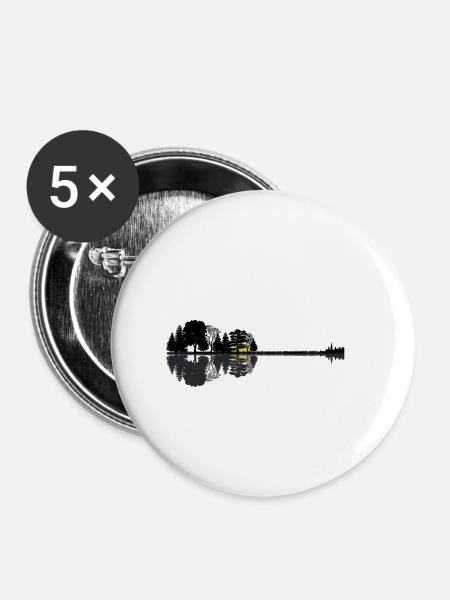 guitar - Buttons small 1''/25 mm (5-pack) - white