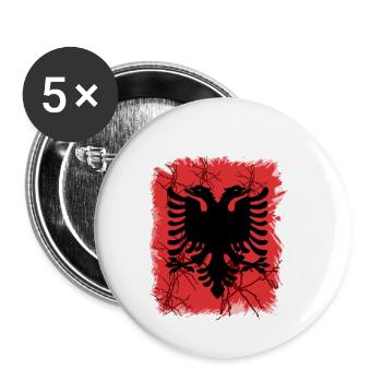 Albanien Flagge Geschenk Albaner - Buttons klein 25 mm (5er Pack) - Weiß - Vorne