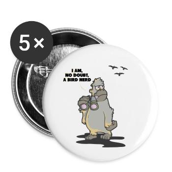 Voyeur Bigfoot Bird Birds Ornithologue Yeti - Lot de 5 petits badges (25 mm) - blanc - Devant