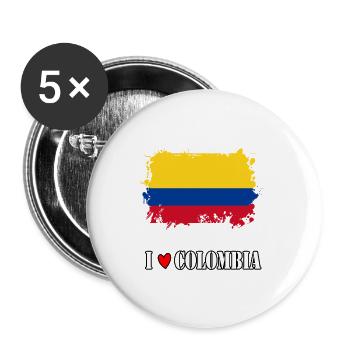 I love Colombia - Buttons small 1''/25 mm (5-pack) - white - Front