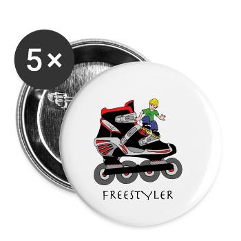 Roller fresstyler - Buttons klein 25 mm (5er Pack) - Weiß - Vorne