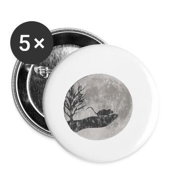 Dessin de la souris utilisé look - Lot de 5 petits badges (25 mm) - blanc - Devant