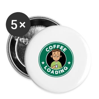 coffee loading - Buttons klein 25 mm (5er Pack) - Weiß - Vorne