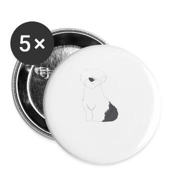 Bobtail - Hundebesitzer - Teenager - Teen - Spruch - Buttons klein 25 mm (5er Pack) - Weiß - Vorne
