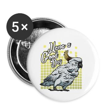 Yellow-crested cockatoo | Cockatoo Parrot Bird Gift - Buttons small 1''/25 mm (5-pack) - white - Front