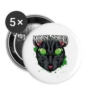 Mouse Squad | Animaux sauvages toxiques rat rongeur cadeau - Lot de 5 petits badges (25 mm) - blanc - Devant