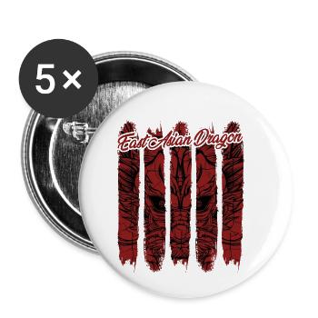 Vintage Retro Style Chinesischer Drache | Geschenk - Buttons klein 25 mm (5er Pack) - Weiß - Vorne